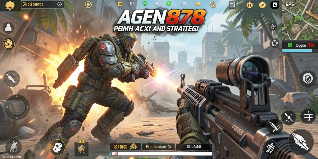 Tampilan gameplay AGEN878 menampilkan pertarungan TPS yang mendebarkan.