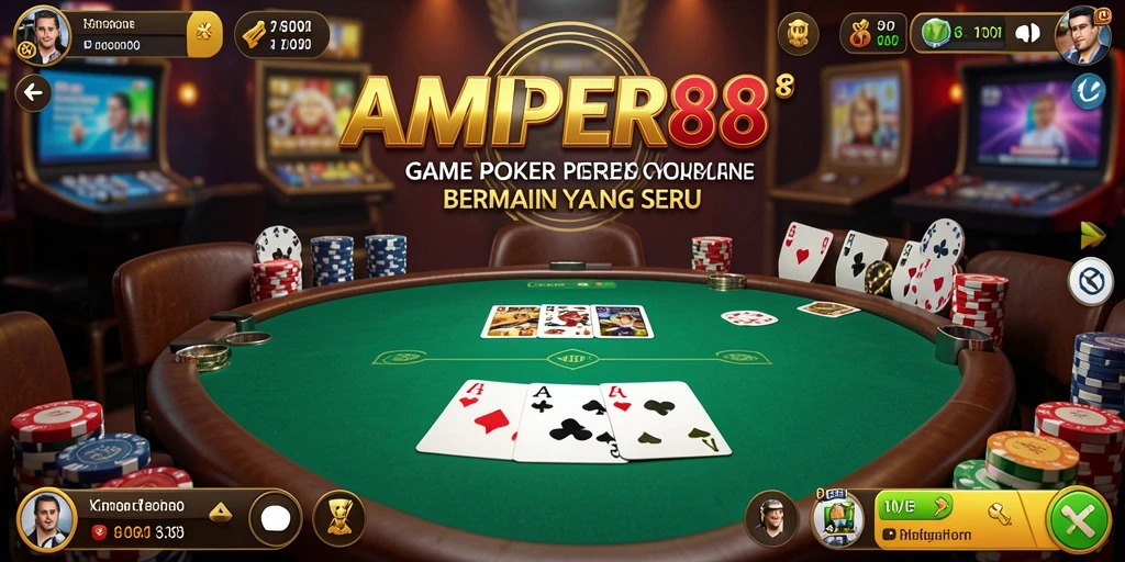 Tampilan gameplay Poker yang seru dan menantang di AMPER88.