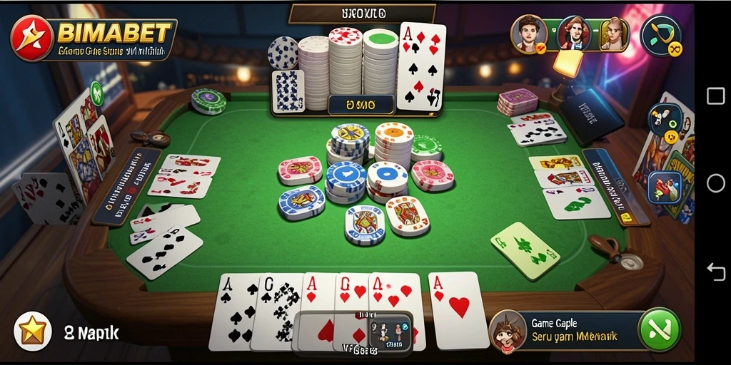 Screenshot gameplay Gaple yang seru dan interaktif di BIMABET.