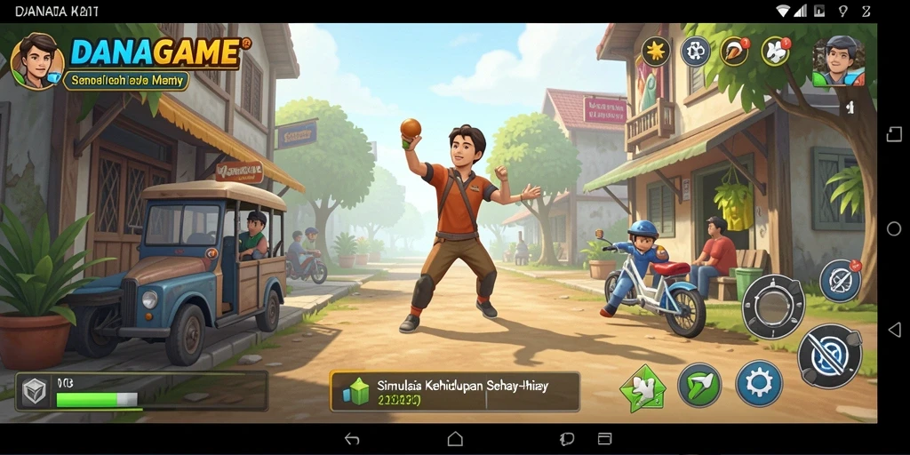 Tampilan gameplay menarik dalam DANAGAME yang penuh warna.