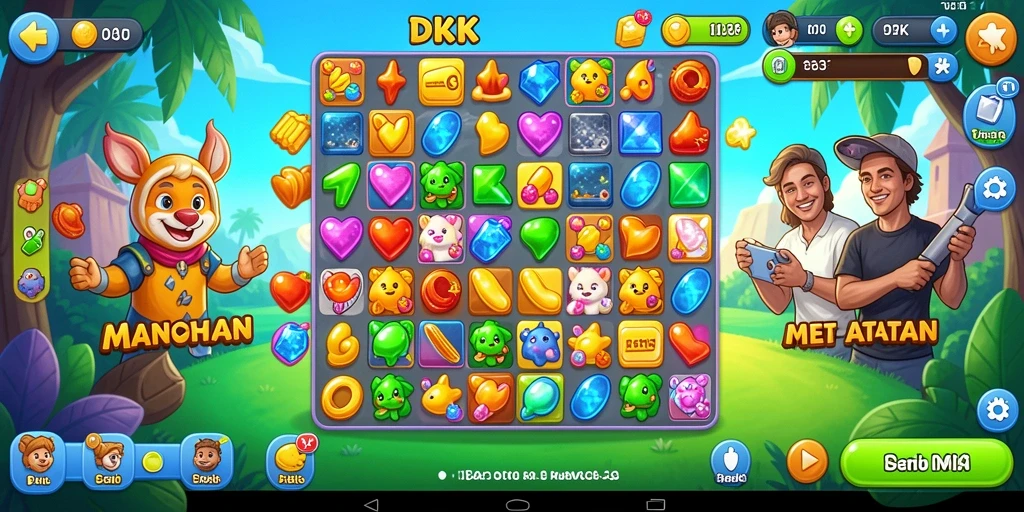Tampilan gameplay DKK yang menarik dalam aksi Match-3.