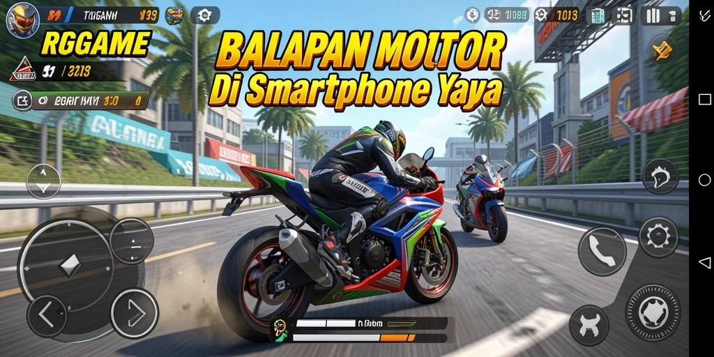Gameplay RPGAME dengan mobil balap motor yang penuh aksi.
