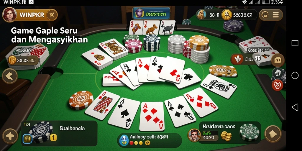 Screenshot gameplay Gaple yang menampilkan suasana seru.